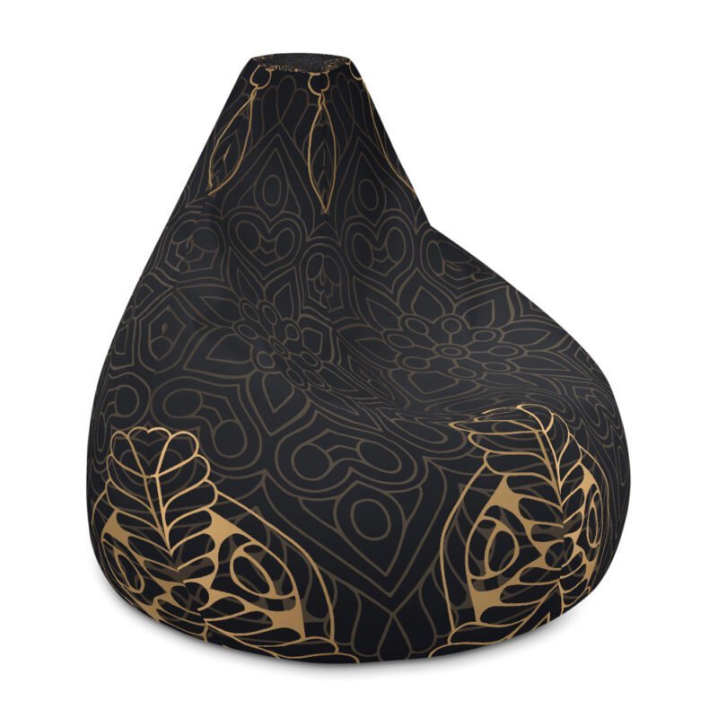 Golden Black Bean Bag Chair (With Filling)
