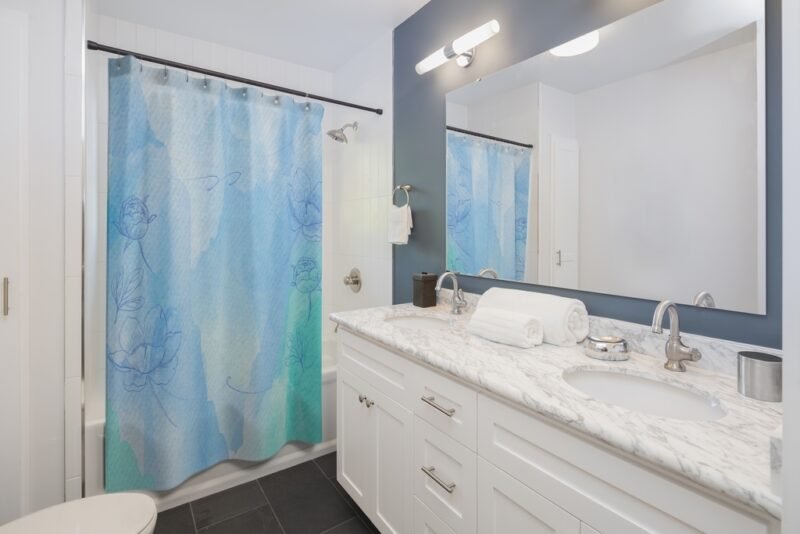 Powder Pastel Watercolor Shower Curtains - Image 2