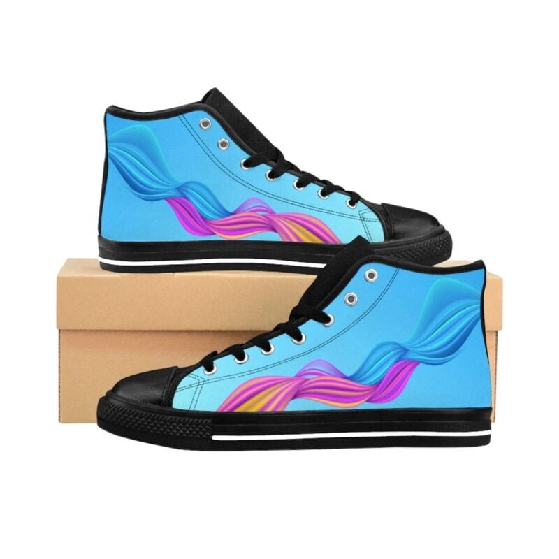 Colourful Braided - Women's High-Top Sneakers