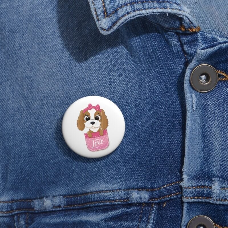 Cute Baby Dog Pin Buttons - Image 4
