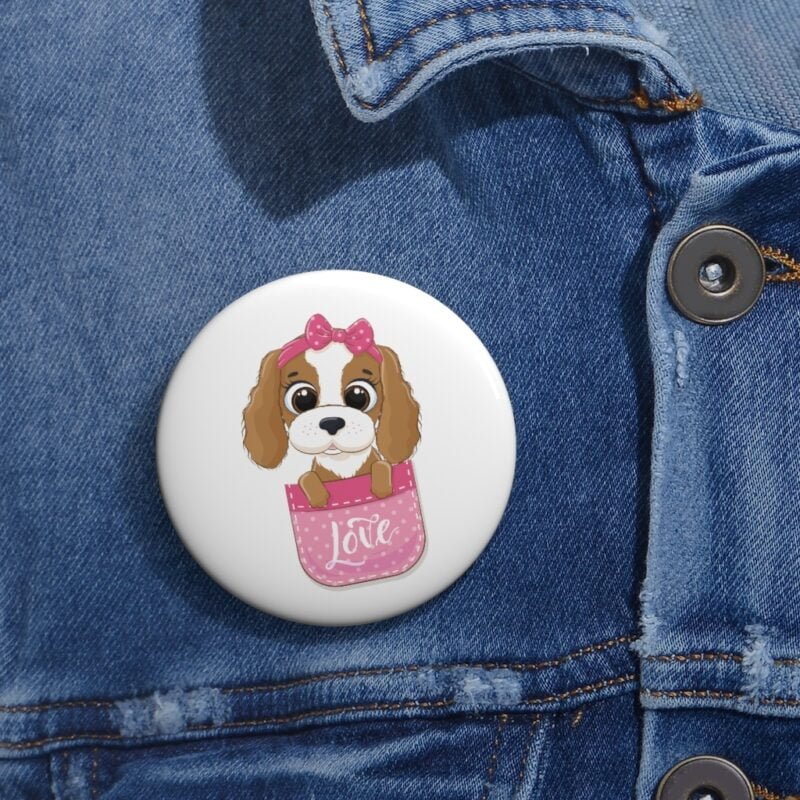 Cute Baby Dog Pin Buttons - Image 2
