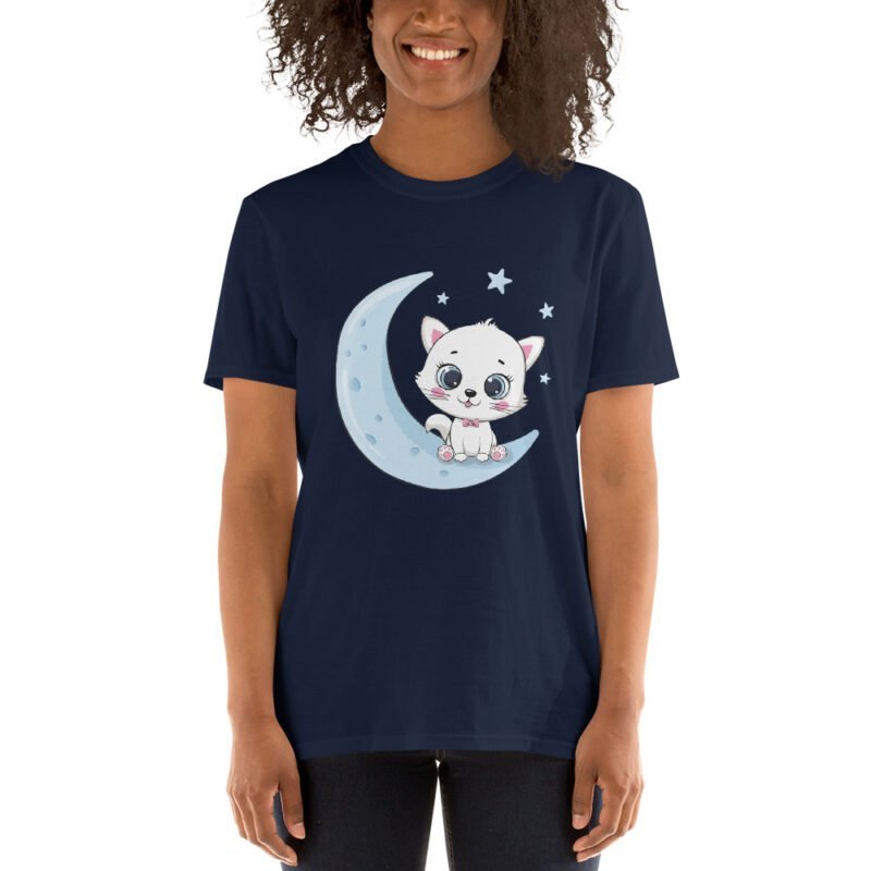 Kitten on the moon Unisex T-Shirt - Image 3