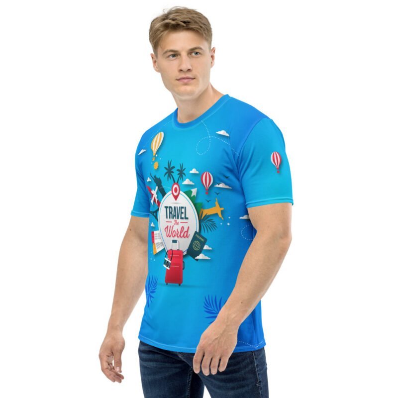 Travel The World - Men's Crew Neck T-Shirt - Image 3