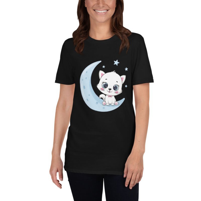 Kitten on the moon Unisex T-Shirt - Image 6