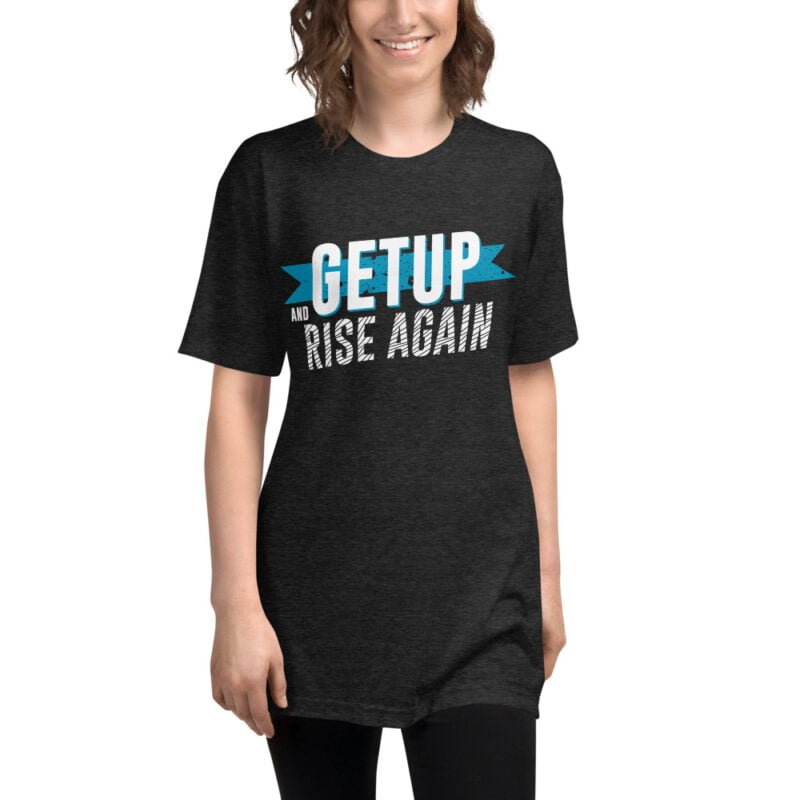GET UP, Rise Again - Unisex Tri-Blend Track Shirt - Image 2