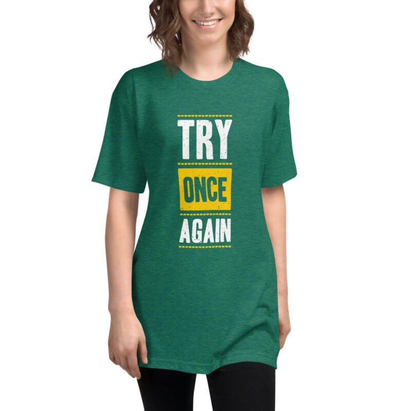 Try Once Again - Unisex Tri-Blend Track Shirt - Image 5