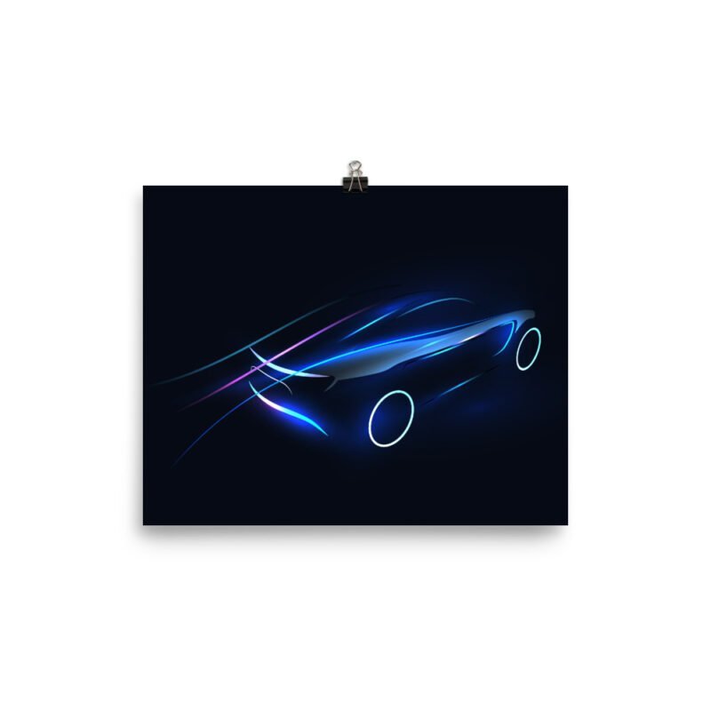 Futuristic Neon Sport Car Poster - Image 2