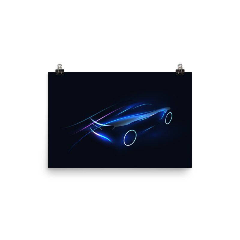 Futuristic Neon Sport Car Poster - Image 4