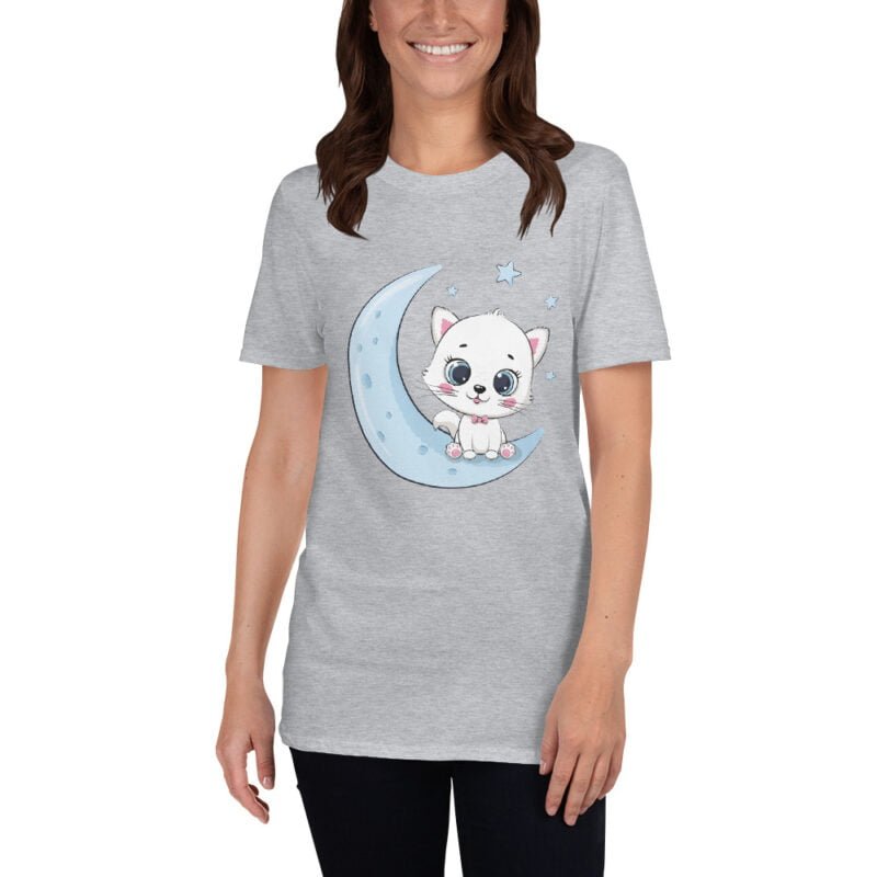 Kitten on the moon Unisex T-Shirt - Image 8