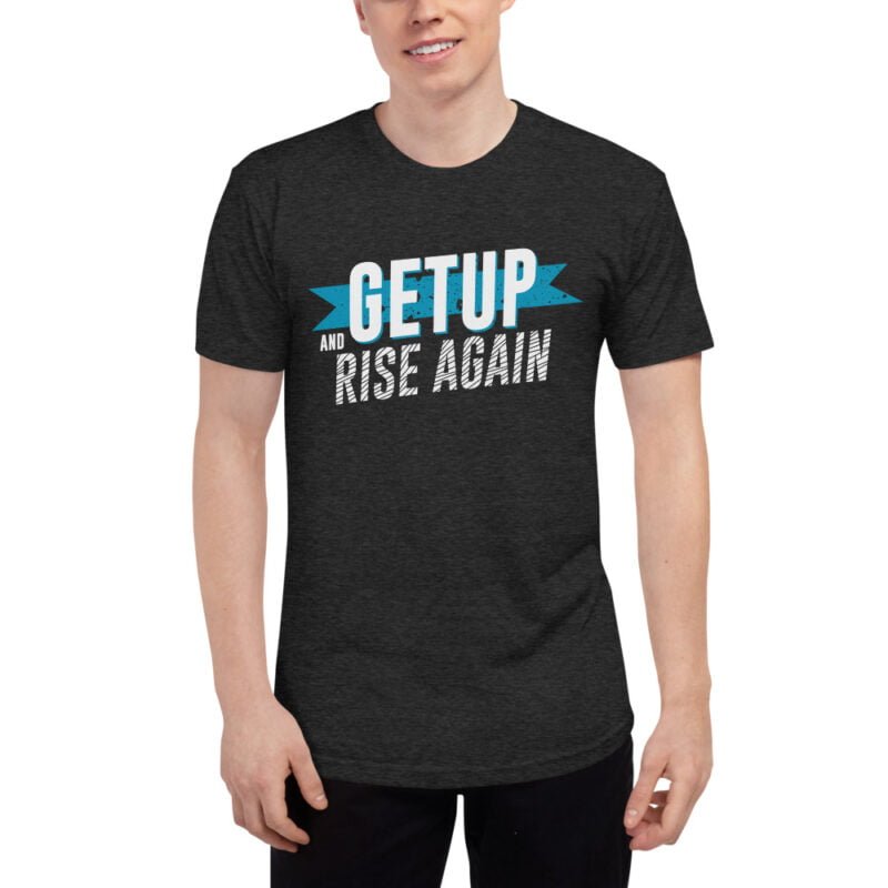 GET UP, Rise Again - Unisex Tri-Blend Track Shirt - Image 3
