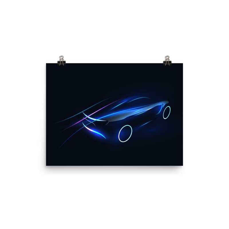 Futuristic Neon Sport Car Poster - Image 3
