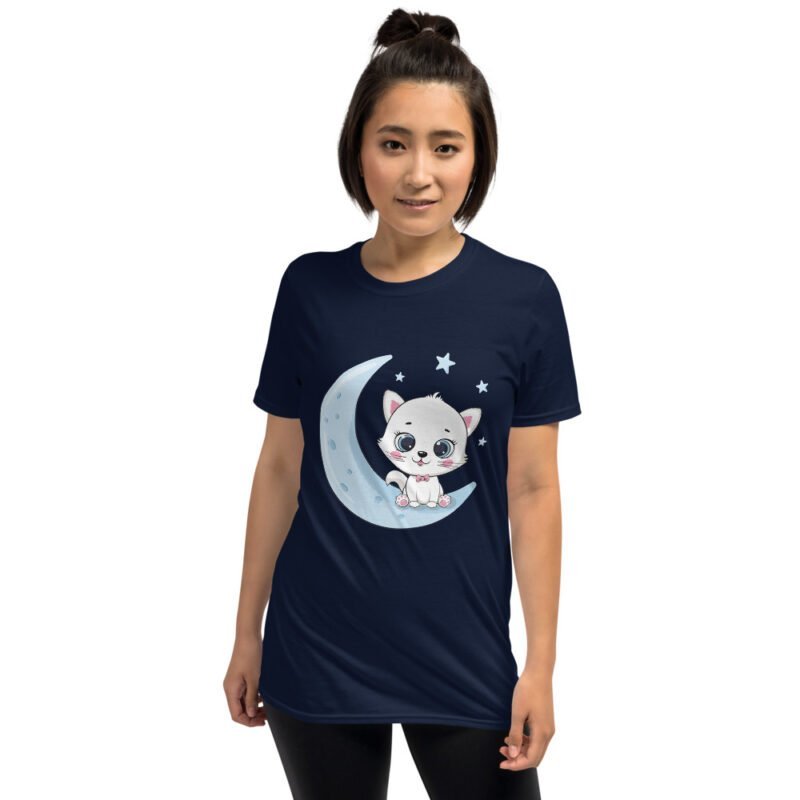 Kitten on the moon Unisex T-Shirt - Image 4