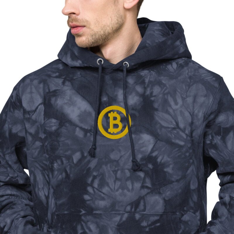 Bitcoin Unisex Champion tie-dye hoodie