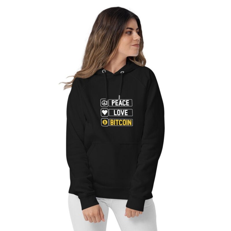 Bitcoin unisex eco raglan hoodie