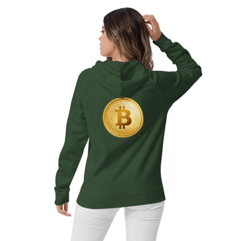 Bitcoin unisex eco raglan hoodie - Image 6