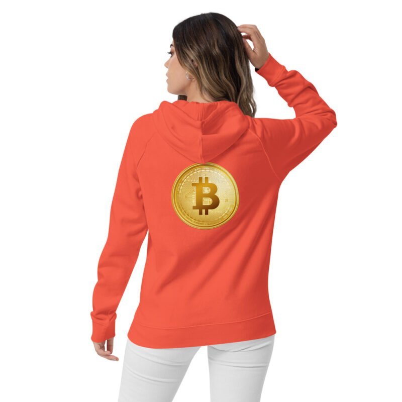 Bitcoin unisex eco raglan hoodie - Image 9
