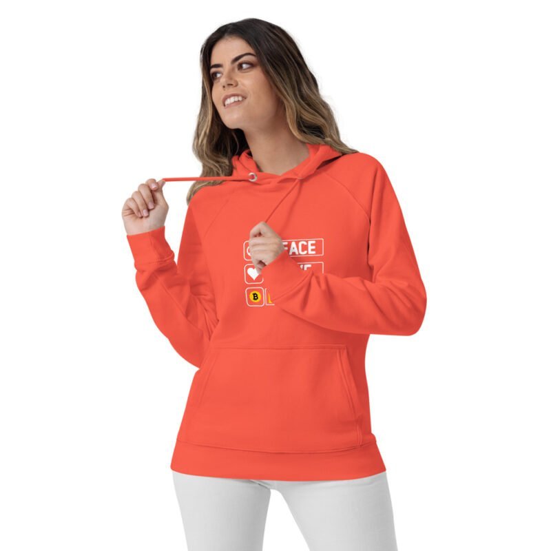 Bitcoin unisex eco raglan hoodie - Image 8