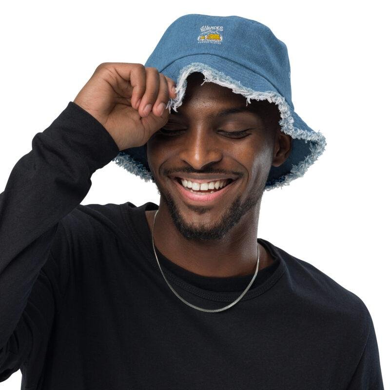 Distressed denim bucket hat - Image 4